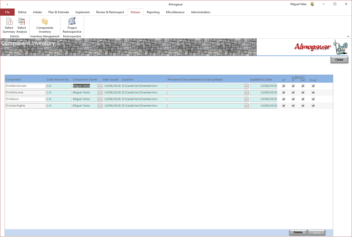 Team Member Screen