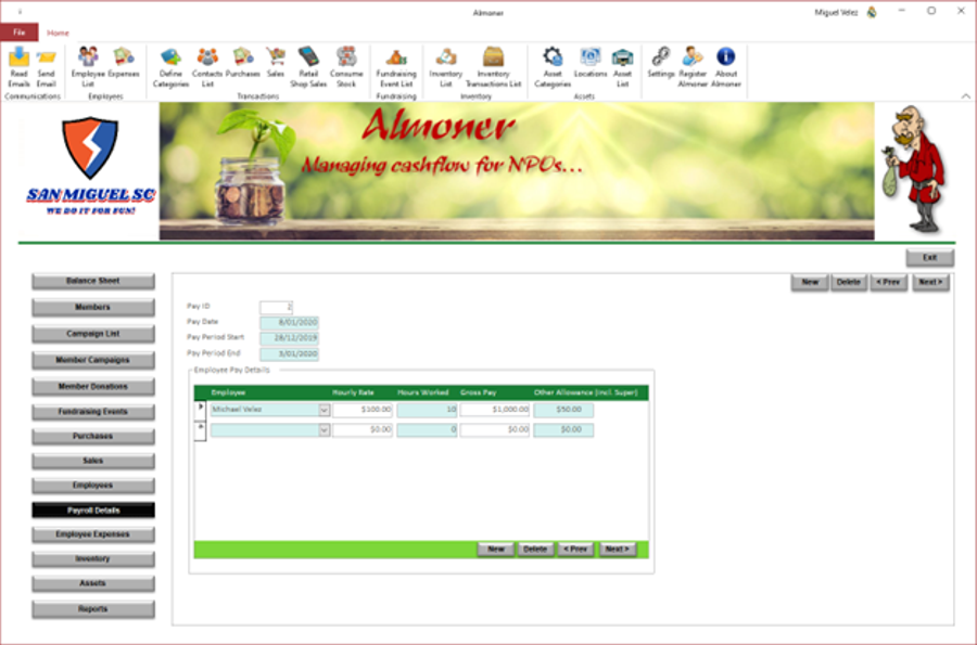 Payroll Screen