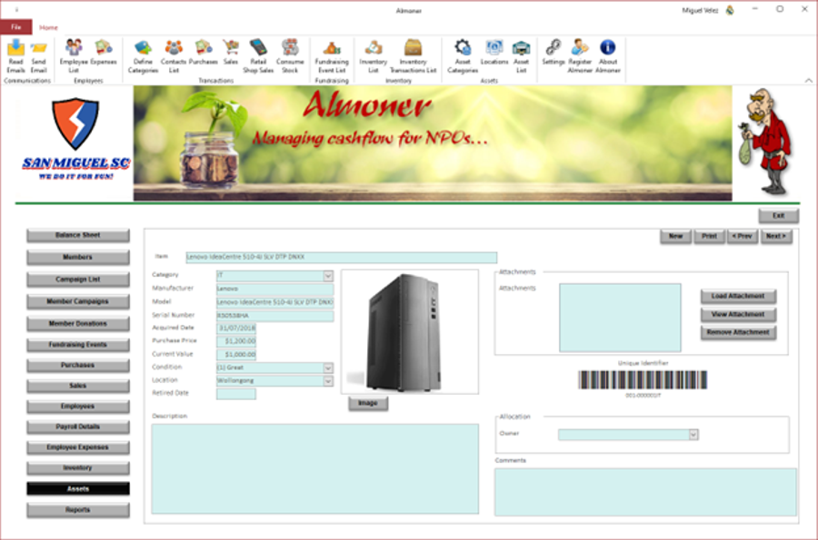 Assets Screen