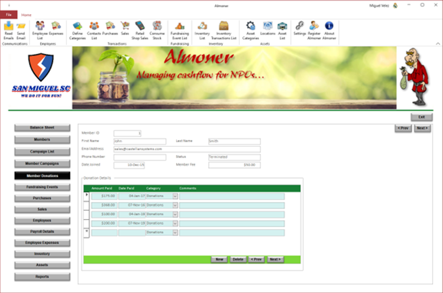 Donations Screen