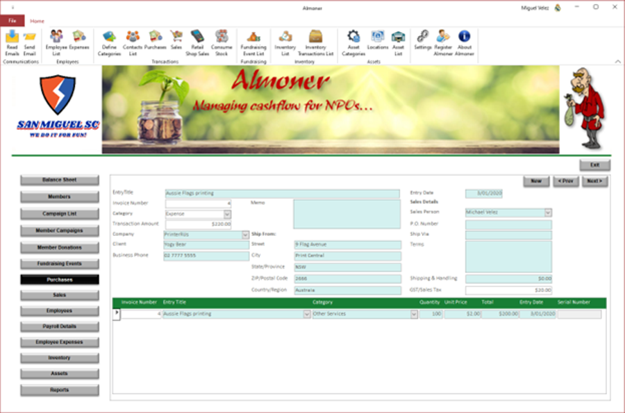 Purchases Screen