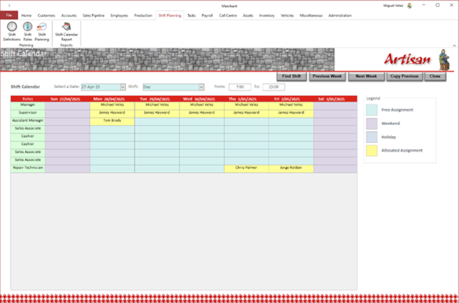 shift planning
