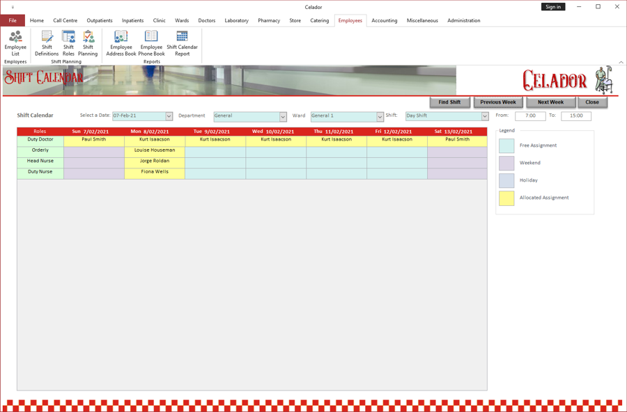 Shift Planning Screen