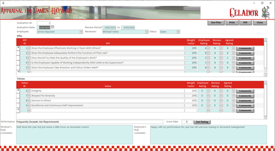 Update Schedule Screen