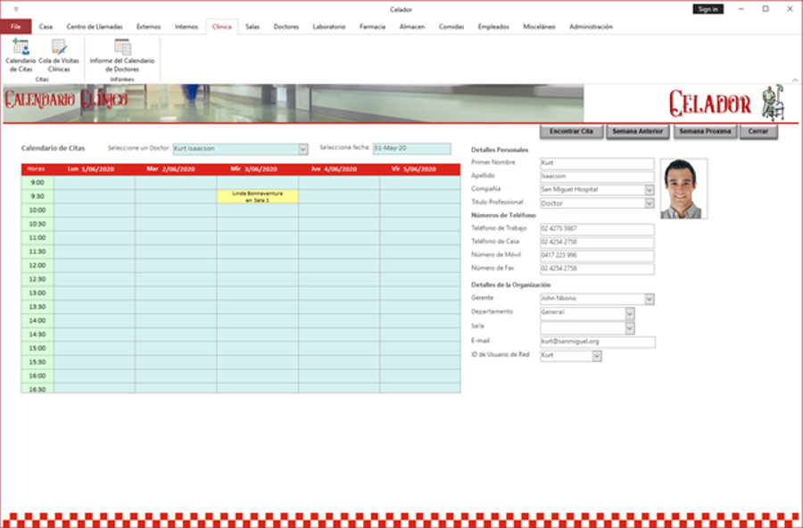 Clinic Calendar Screen