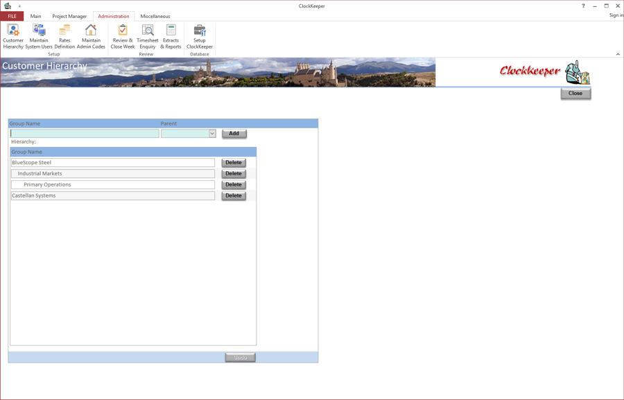 Customers Screen