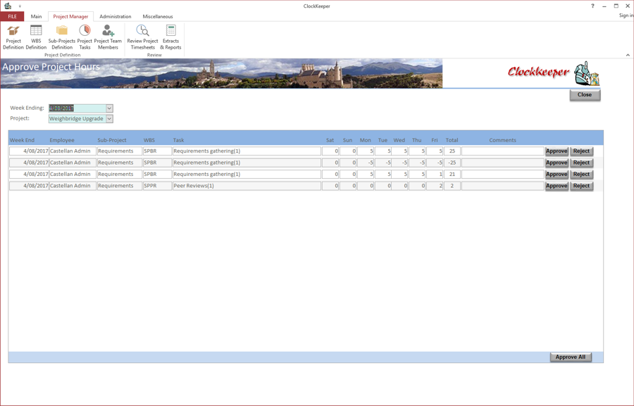 PM Approval Screen