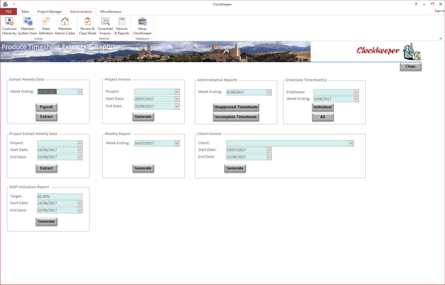 Extracts Screen