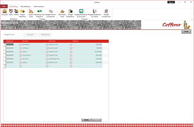 Scheduling Screen