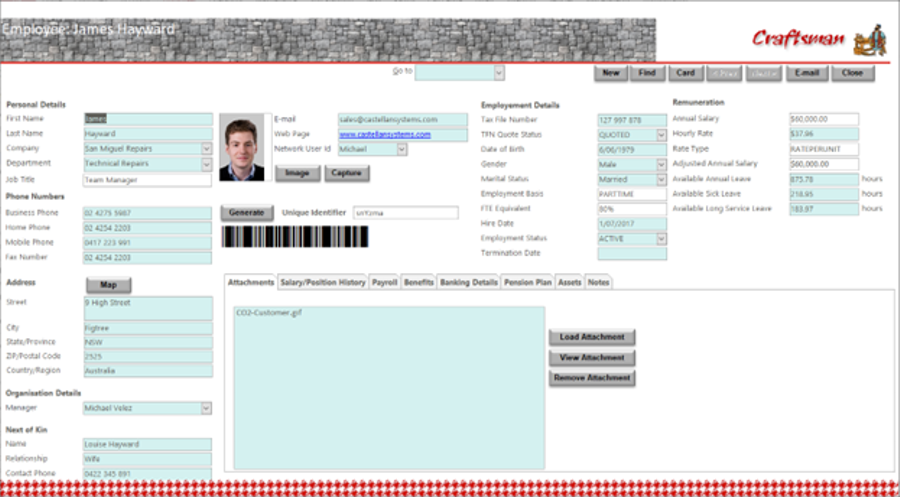 Main Project Screen