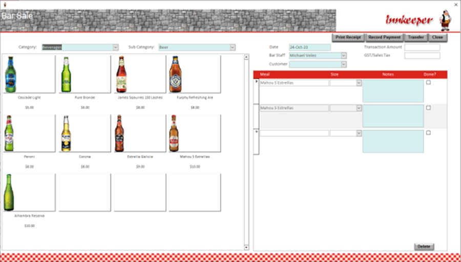 Bar Order