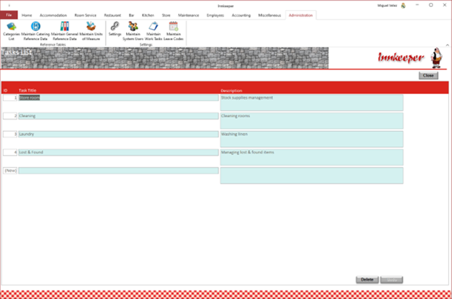 Work Tasks