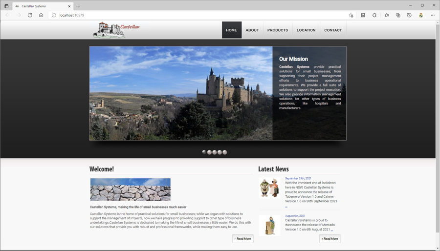 home page
