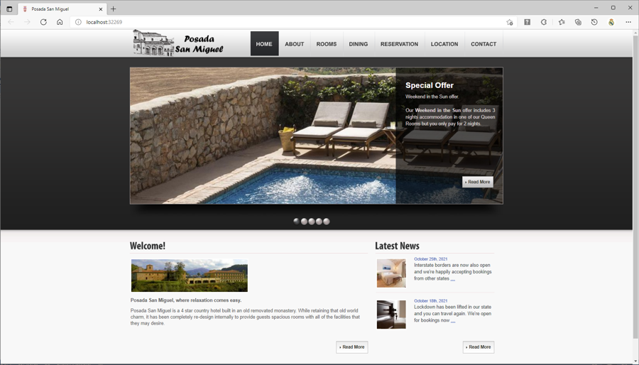 home page