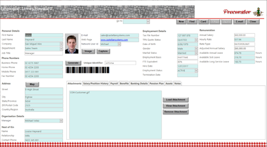 Main Project Screen