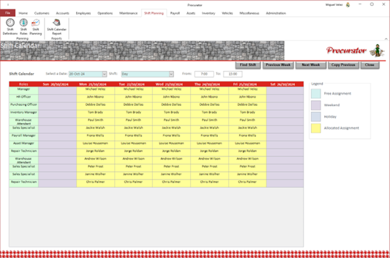 Shift Plan