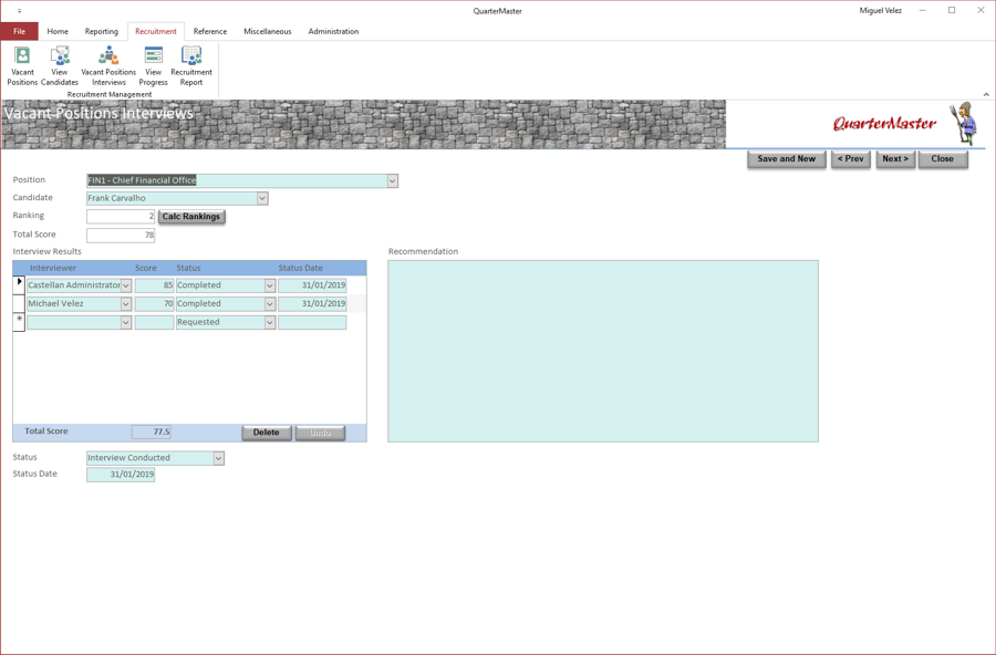 Allocation Screen