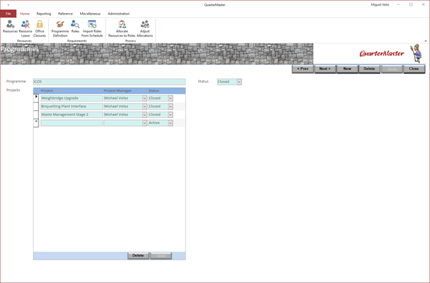 Programmes Screen