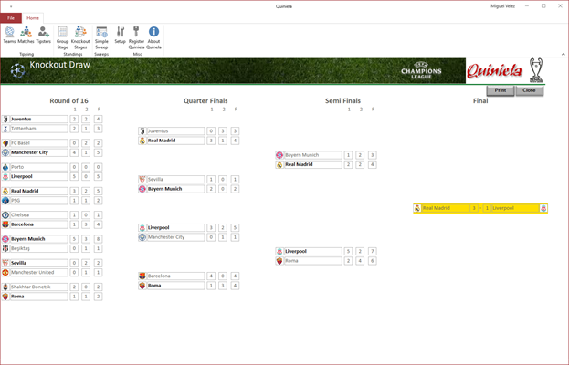 Knockout Stage Screen