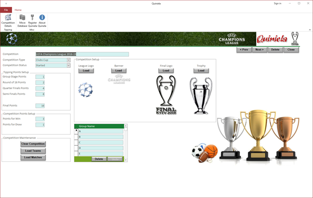 Competition Details Screen