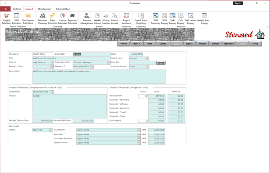Variations Screen