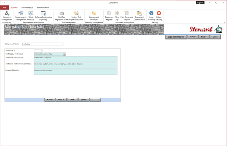 Test Plan Screen
