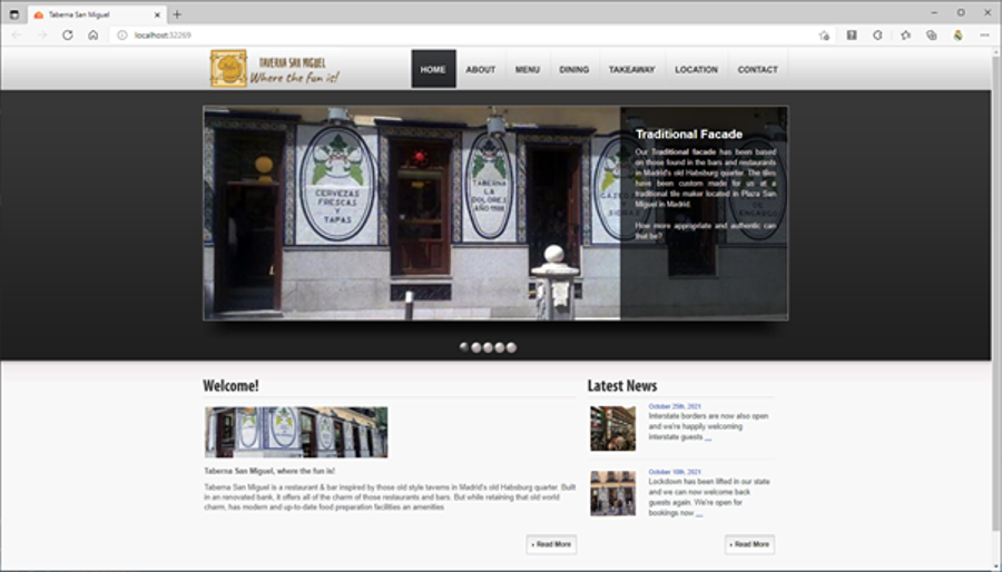 home page